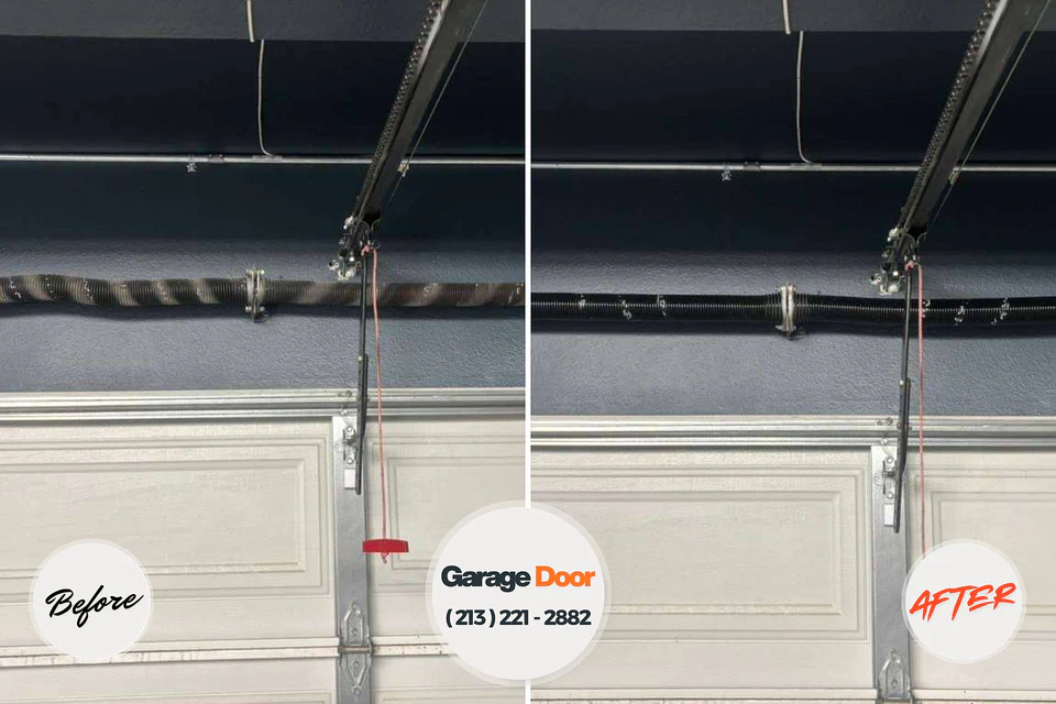 Before and after: garage door repair Sherwood, WI